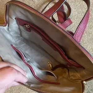 burgundy michael kors backpack